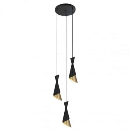 Lampa loft wisząca Malia PND-85949-3 BK+GD czarna – Italux